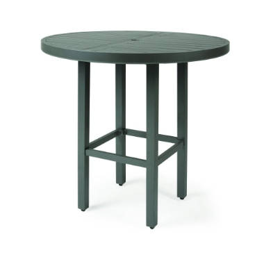 Mallin Trinidad Slat Bar Height Umbrella Table - 3-B042U