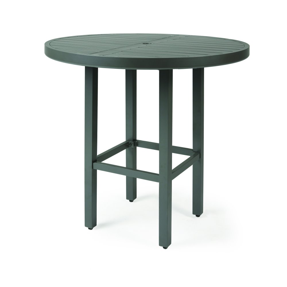 Mallin Trinidad Slat Bar Height Umbrella Table - 3-B042U