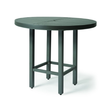 Mallin Trinidad Slat 42" Counter Height Umbrella Table - 3-D042U