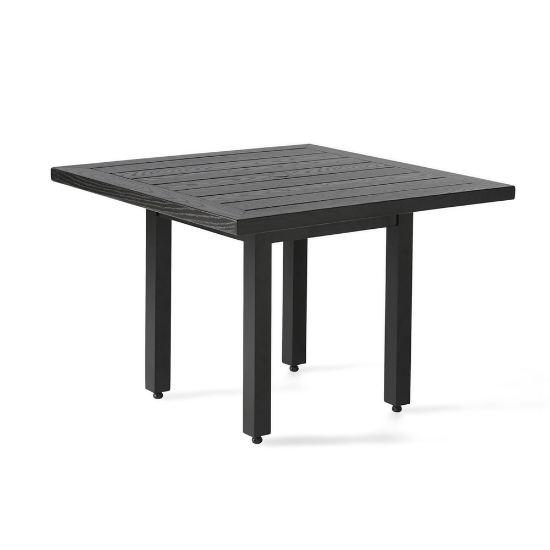Mallin Trinidad 36" Square Umbrella Dining Table with Wood Grain Top - B3736-W136U