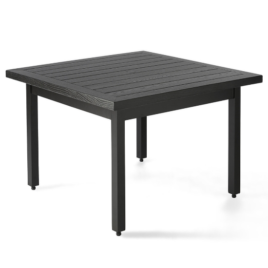Mallin Trinidad 42" Square Umbrella Dining Table with Wood Grain Top - B3742-W142U