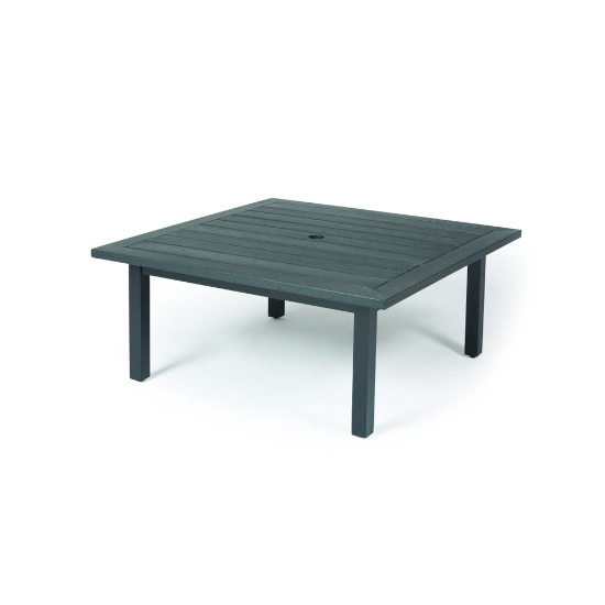Mallin Trinidad Woodgrain 36" Square Coffee Table with Umbrella Hole - BC3736-W136U