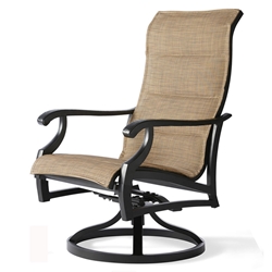 Mallin Turin Padded Sling Swivel Rocker Dining Arm Chair - TX-363