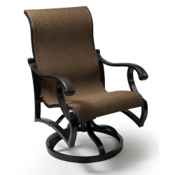 Mallin Volare Sling Swivel Rocker Dining Arm Chair - VO-163