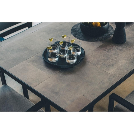 OW Lee 84" x 42" Rectangle Dining Table with Modern Aluminum Base