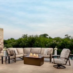 OW Lee Arc Modern Patio Sectional with Fire Table - OW-ARC-SET5