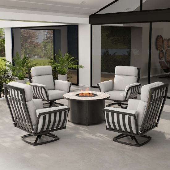 OW Lee Aris Max Swivel Rocker Fire Table Set - OW-ARIS-SET6