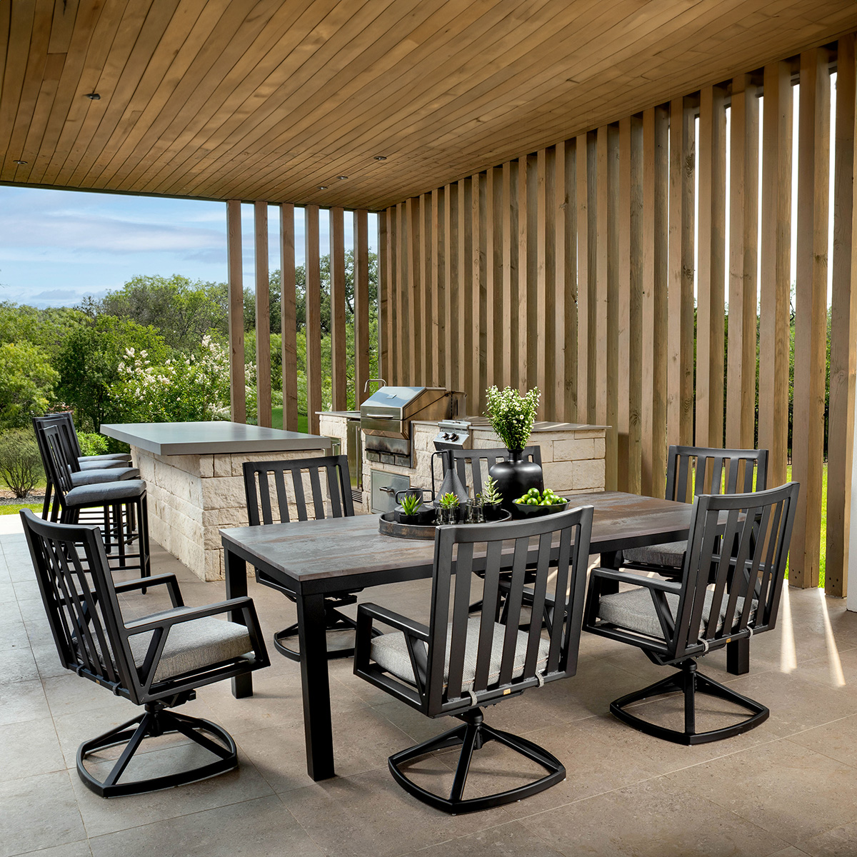 OW Lee Aris Dining Set with Dekton Table - OW-ARIS-SET9