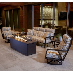 OW Lee Aris Cushion Sofa Fire Pit Table Set - OW-ARIS-SET3