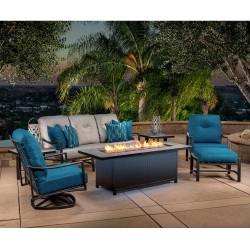 OW Lee Avana Cushion Sofa and Lounge Chair Fire Pit Set - OW-AVANA-SET2