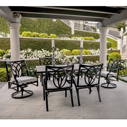 OW Lee Belle Vie Traditional Aluminum Outdoor Dining Set for 6 - OW-BELLEVIE-SET1