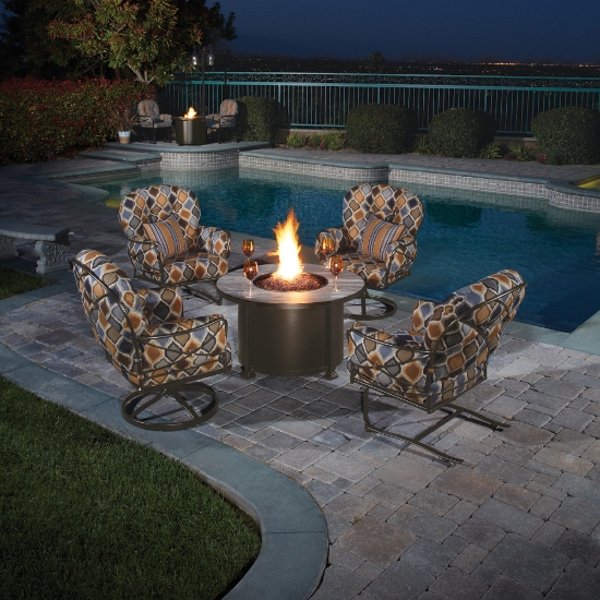 Santorini 42" Round Chat Height Fire Pit - 5110-42RDC