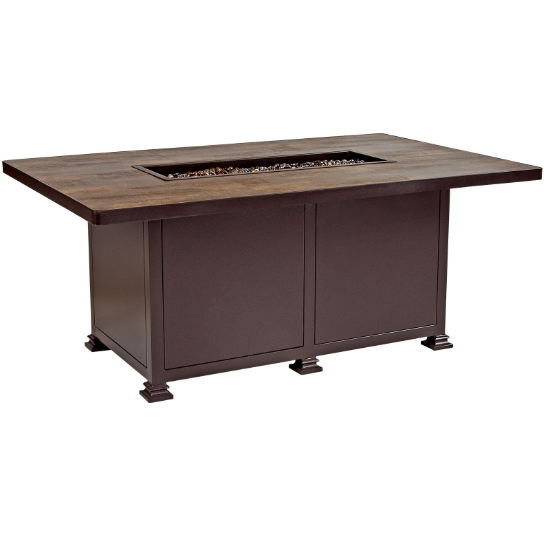OW Lee Santorini 36" x 58" Chat Height Fire Pit Table - 5110-3658C