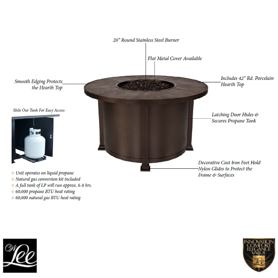 Santorini 42" Round Chat Height Fire Pit - 5110-42RDC