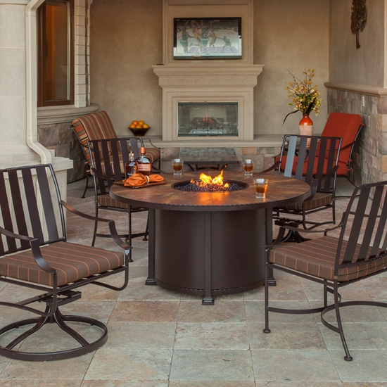 OW Lee Dining Patio Set with Fire Table