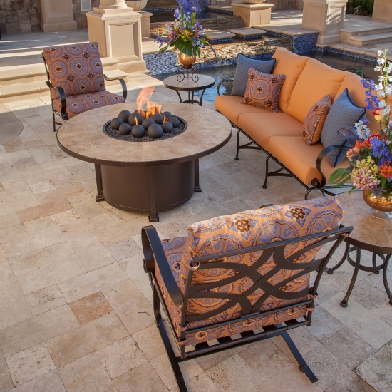 OW Lee Fire Table with Marquette Collection