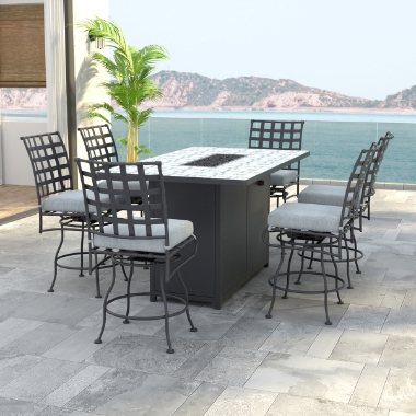 OW Lee Classico Counter Height Fire Table Set for 6 - OW-CLASSICO-SET9