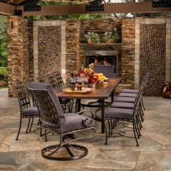 OW Lee Classico Large Wrought Iron Dining Table Set for 12 - OW-CLASSICOW-SET7