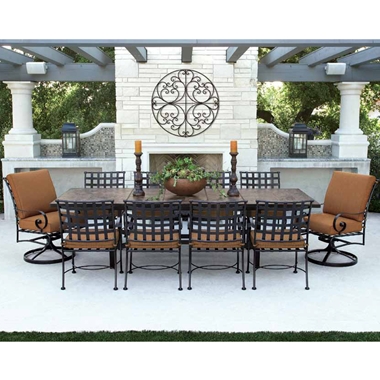 OW Lee Classico 10 Seat Dining Set w/Expanding Tile Top Table - 953AF-SRF-EXPTABLE