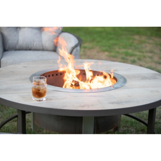 Compass 54" Round Compass Steel Fire Pit top detail