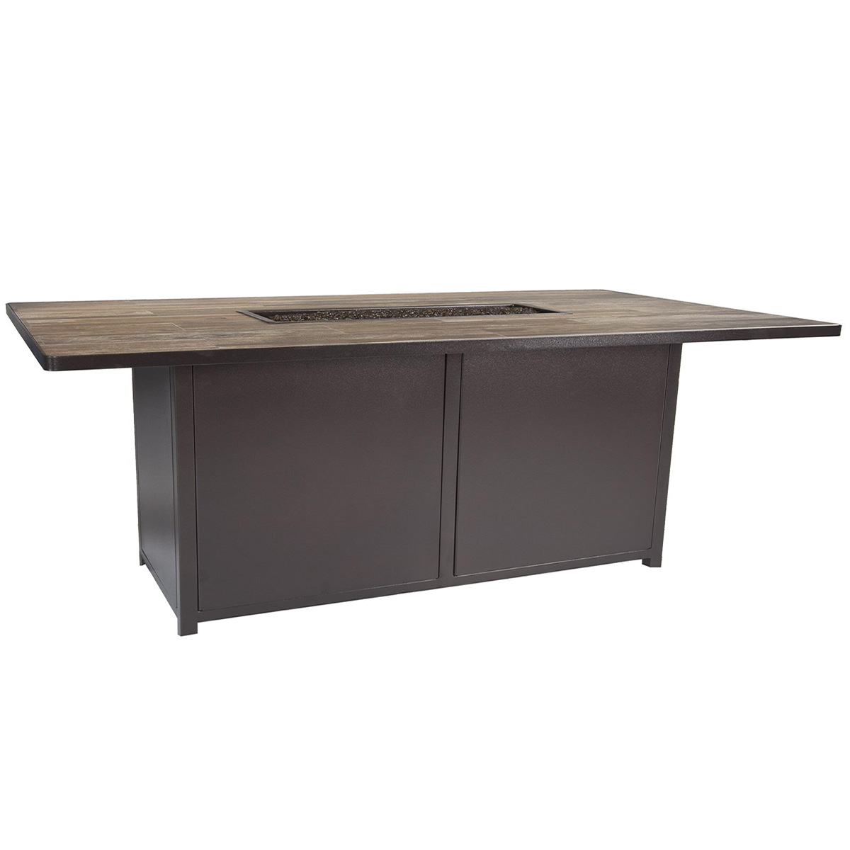 OW Lee Elba 42" x 72" Rectangle Dining Height Aluminum Fire Pit - 5122-4272D