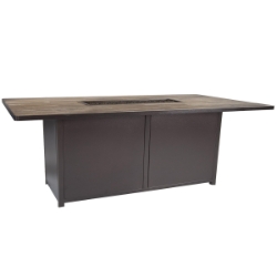 OW Lee Elba 42" x 72" Rectangle Dining Height Aluminum Fire Pit - 5122-4272D
