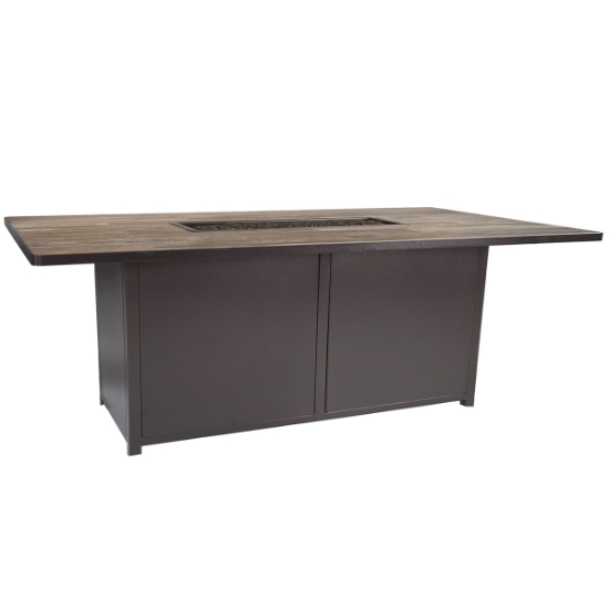 OW Lee Elba 42" x 72" Rectangle Dining Height Aluminum Fire Pit - 5122-4272D
