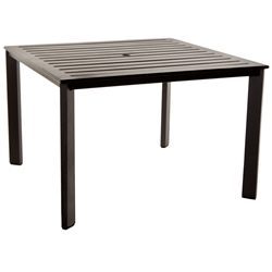 Gios Aluminum Slatted Top Square Dining Table - 45-4545DTU