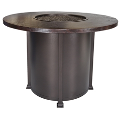OW Lee 54" Round Counter Height Hammered Copper Fire Table - 5130-54RDK