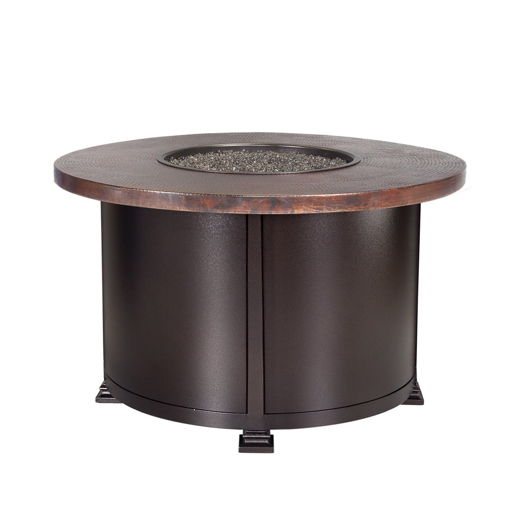 OW Lee OW Lee 36" Round Chat Height Hammered Copper Fire Pit - 5130-36RDC