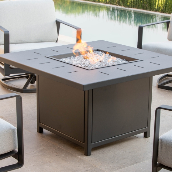Haven 42" Square Aluminum Chat Height Fire Pit detail