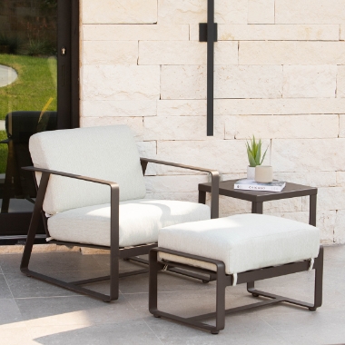 OW Lee Horizon Lounge Chair and Ottoman Patio Set - OW-HORIZON-SET3