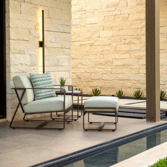 Horizon Lounge Chair and Ottoman Patio Set side