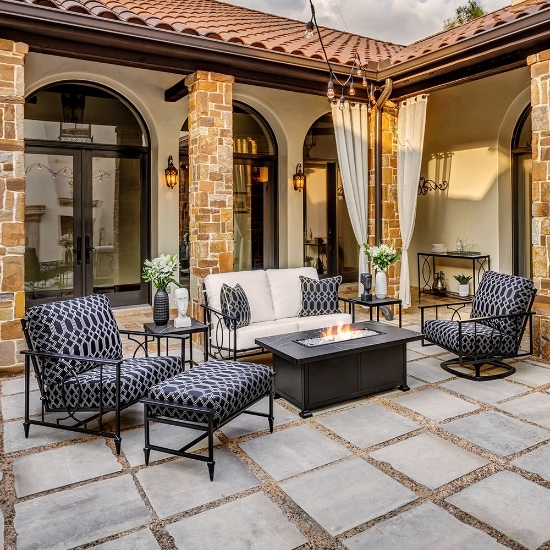 Kensington Patio Set with Fire Table