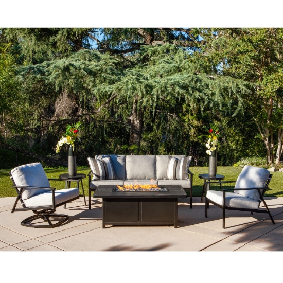 OW Lee Marin Sofa and Lounge Chair Fire Pit Set - OW-MARIN-SET7