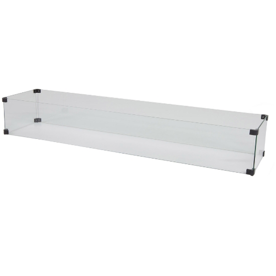 OW Lee Large Rectangle Glass Fire Pit Guard - 51-145G