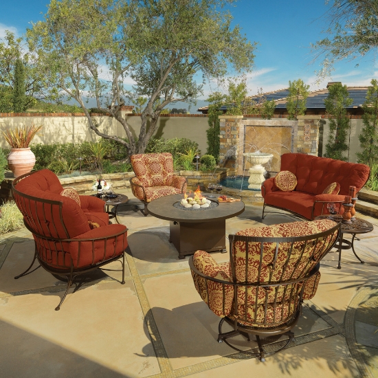 OW Lee Monterra Lounge Set with Fire Pit Table