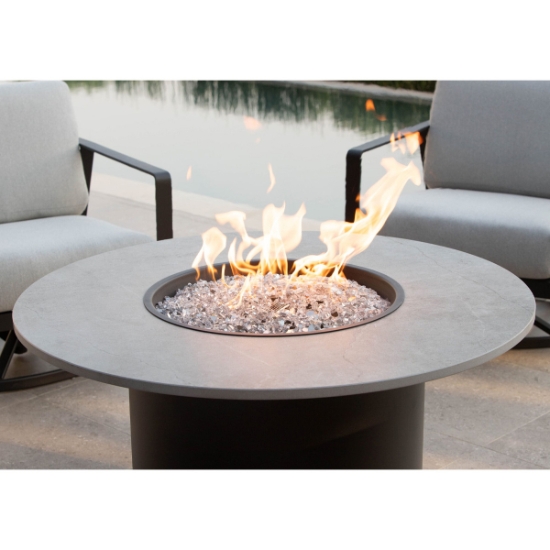 Nova 42" Round Chat Height Aluminum with Dekton Top lifestyle