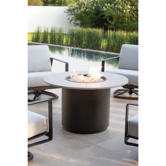 Nova 42" Round Chat Height Aluminum with Dekton Top lifestyle