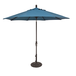 OW Lee 9 Foot Collar Tilt Market Umbrella with Brown Frame - U-9MB