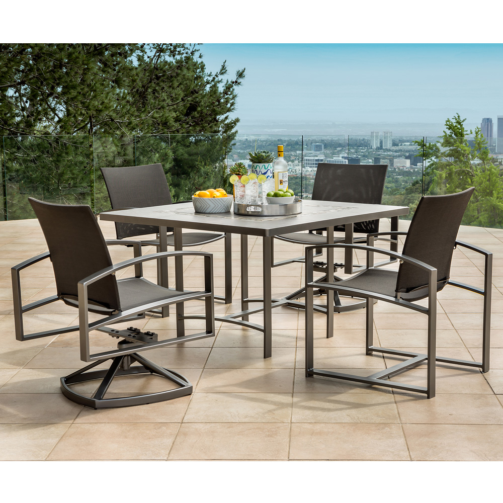 OW Lee Pacifica Modern Patio Dining Set with Flex Slings