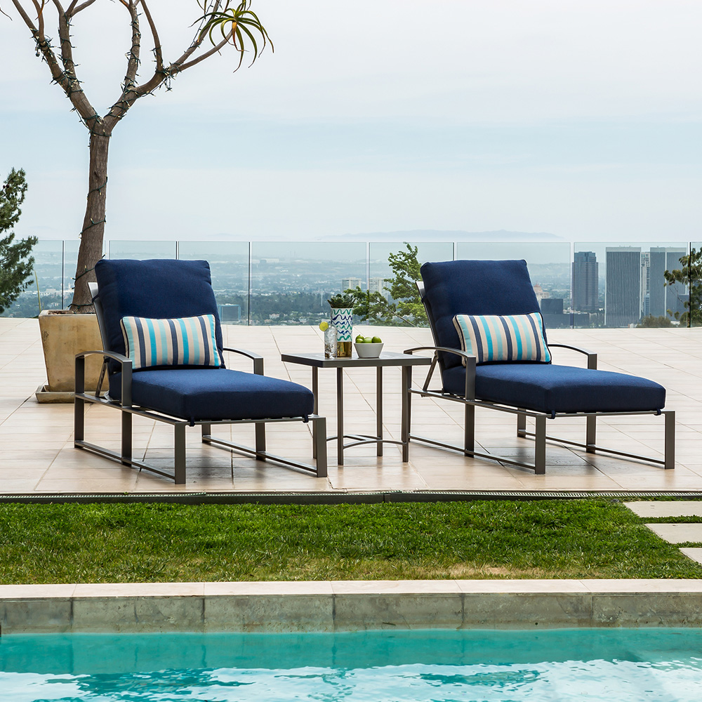 OW Lee Pacifica 3 Piece Chaise Set with Rio Side Table