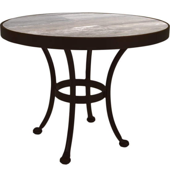 24" Round Side Tables with Standard Wrought Iron Bases