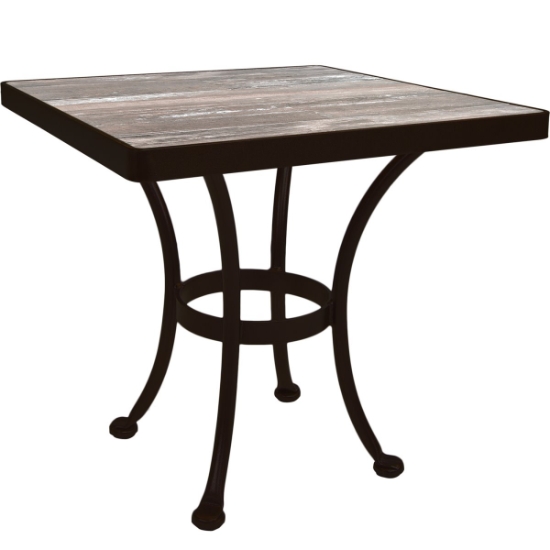 OW Lee 24" Square Side Tables with Standard Wrought Iron Base