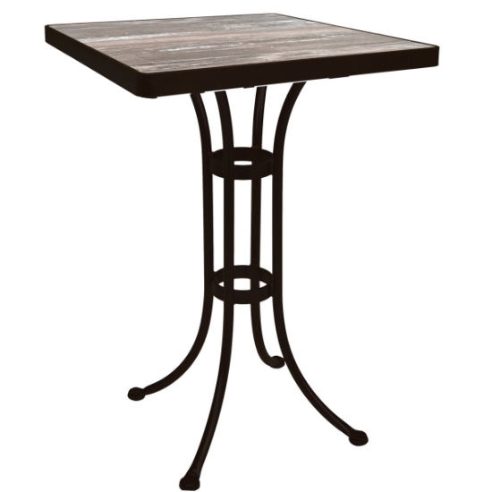 OW Lee 24" Square Bar Height Table with Standard Wrought Iron Base - BT01-BASE_24SQ