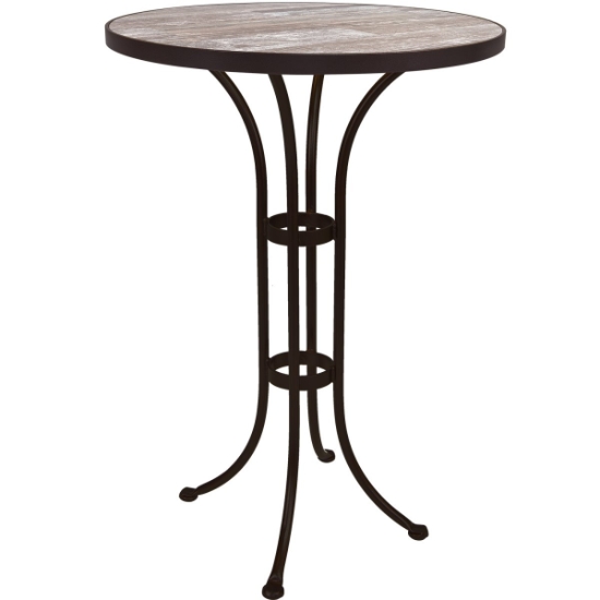 OW Lee 30" Round Bar Height Table with Standard Wrought Iron Base - BT01-BASE_30RD
