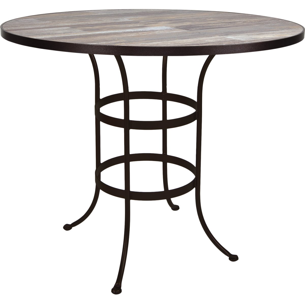 OW Lee 42" Round Bar Height Table with Standard Wrought Iron Base - BT03-BASE_42RD