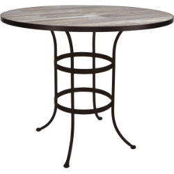OW Lee 42" Round Bar Height Table with Standard Wrought Iron Base - BT03-BASE_42RD