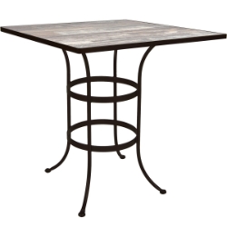 OW Lee 42" Square Bar Height Table with Standard Wrought Iron Base - BT03-BASE_42SQ