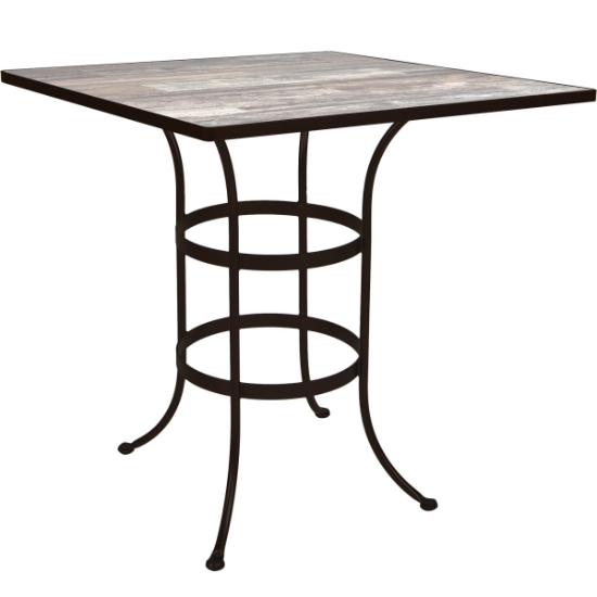 OW Lee 42" Square Bar Height Table with Standard Wrought Iron Base - BT03-BASE_42SQ